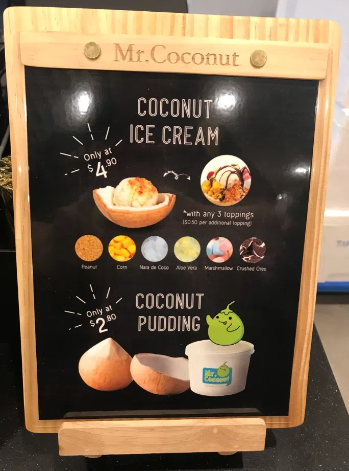 mr coconut dessert menu