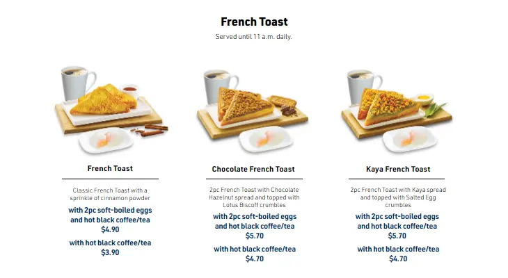 LJS FRENCH TOAST PRICES
